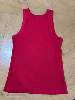 a new day Red Ribbed Muscle Tank Top